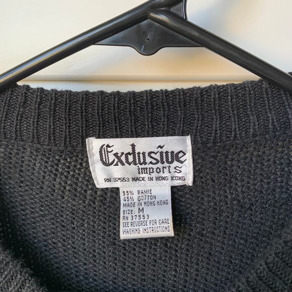 Vintage Gold Beaded and Sequin Black Cardigan Knit Sweater Women's Medium - Picture 3 of 11